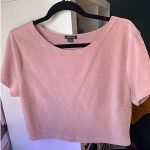 Ribbed “Velvet” Crop Top T-shirt